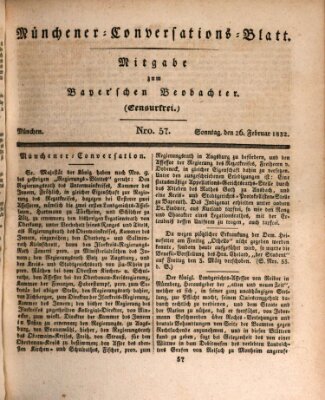 Münchener Conversations-Blatt (Bayer'scher Beobachter) Sonntag 26. Februar 1832