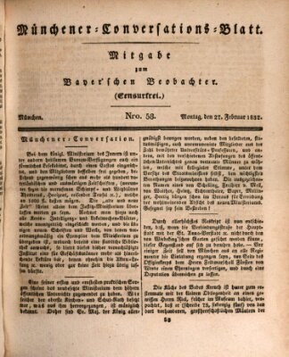 Münchener Conversations-Blatt (Bayer'scher Beobachter) Montag 27. Februar 1832