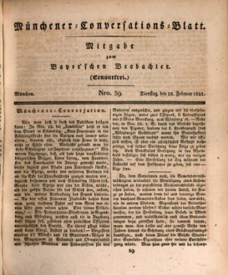 Münchener Conversations-Blatt (Bayer'scher Beobachter) Dienstag 28. Februar 1832