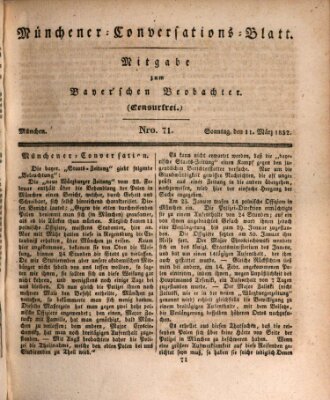 Münchener Conversations-Blatt (Bayer'scher Beobachter) Sonntag 11. März 1832