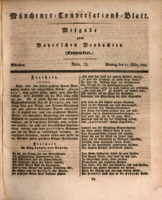 Münchener Conversations-Blatt (Bayer'scher Beobachter) Montag 12. März 1832