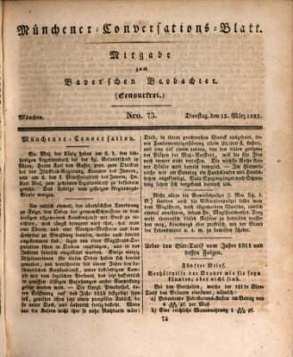 Münchener Conversations-Blatt (Bayer'scher Beobachter) Dienstag 13. März 1832