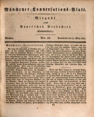 Münchener Conversations-Blatt (Bayer'scher Beobachter) Samstag 24. März 1832