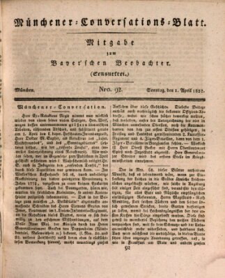 Münchener Conversations-Blatt (Bayer'scher Beobachter) Sonntag 1. April 1832