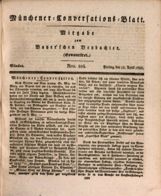 Münchener Conversations-Blatt (Bayer'scher Beobachter) Freitag 13. April 1832