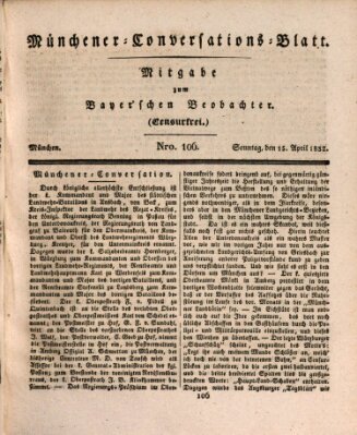 Münchener Conversations-Blatt (Bayer'scher Beobachter) Sonntag 15. April 1832