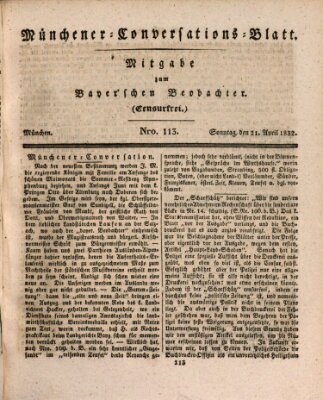 Münchener Conversations-Blatt (Bayer'scher Beobachter) Sonntag 22. April 1832