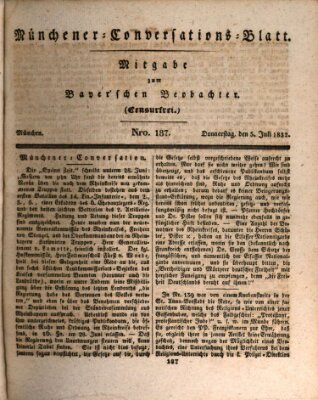 Münchener Conversations-Blatt (Bayer'scher Beobachter) Donnerstag 5. Juli 1832