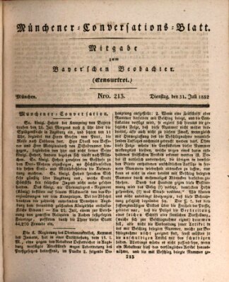 Münchener Conversations-Blatt (Bayer'scher Beobachter) Dienstag 31. Juli 1832