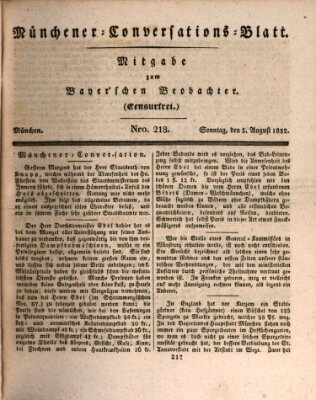 Münchener Conversations-Blatt (Bayer'scher Beobachter) Sonntag 5. August 1832