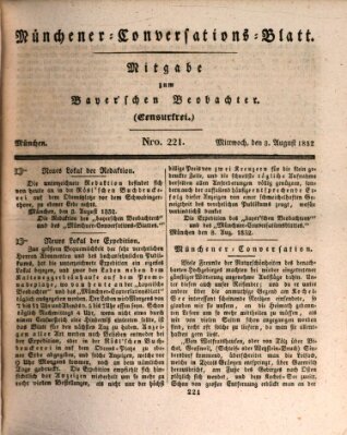 Münchener Conversations-Blatt (Bayer'scher Beobachter) Mittwoch 8. August 1832