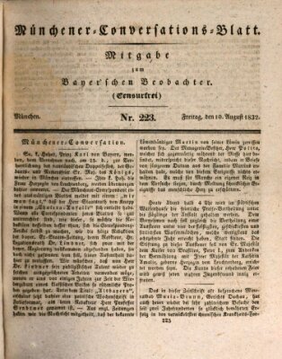 Münchener Conversations-Blatt (Bayer'scher Beobachter) Freitag 10. August 1832