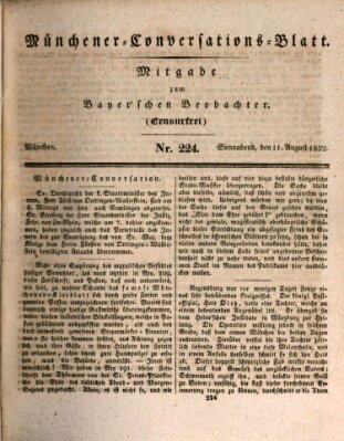 Münchener Conversations-Blatt (Bayer'scher Beobachter) Samstag 11. August 1832
