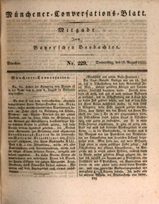 Münchener Conversations-Blatt (Bayer'scher Beobachter) Donnerstag 16. August 1832