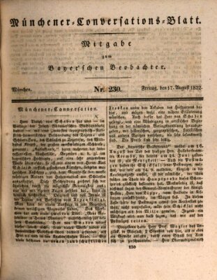 Münchener Conversations-Blatt (Bayer'scher Beobachter) Freitag 17. August 1832