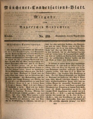 Münchener Conversations-Blatt (Bayer'scher Beobachter) Samstag 18. August 1832