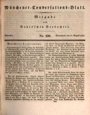 Münchener Conversations-Blatt (Bayer'scher Beobachter) Samstag 25. August 1832