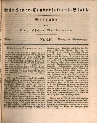 Münchener Conversations-Blatt (Bayer'scher Beobachter) Montag 3. September 1832