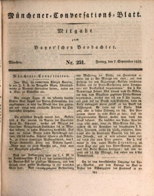 Münchener Conversations-Blatt (Bayer'scher Beobachter) Freitag 7. September 1832