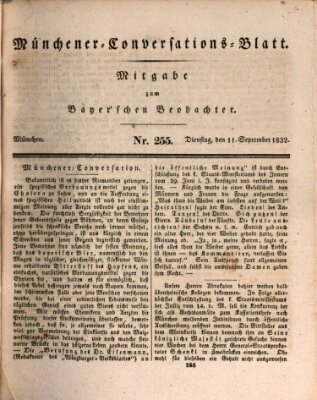 Münchener Conversations-Blatt (Bayer'scher Beobachter) Dienstag 11. September 1832