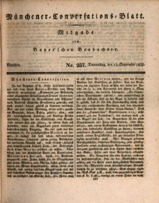 Münchener Conversations-Blatt (Bayer'scher Beobachter) Donnerstag 13. September 1832