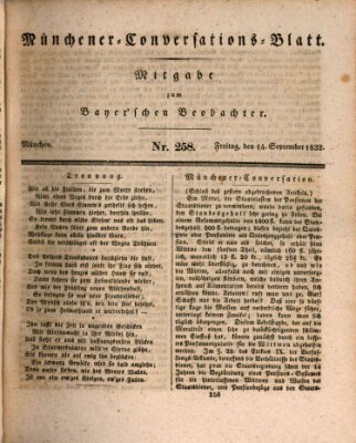 Münchener Conversations-Blatt (Bayer'scher Beobachter) Freitag 14. September 1832