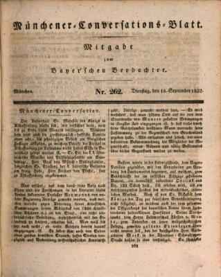 Münchener Conversations-Blatt (Bayer'scher Beobachter) Dienstag 18. September 1832