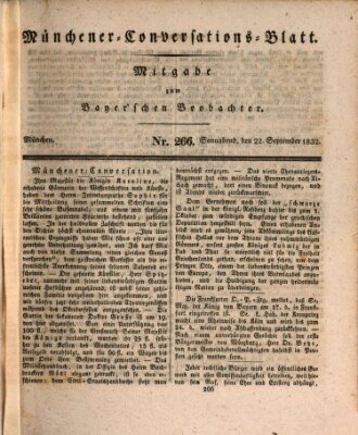 Münchener Conversations-Blatt (Bayer'scher Beobachter) Samstag 22. September 1832