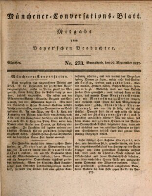 Münchener Conversations-Blatt (Bayer'scher Beobachter) Samstag 29. September 1832