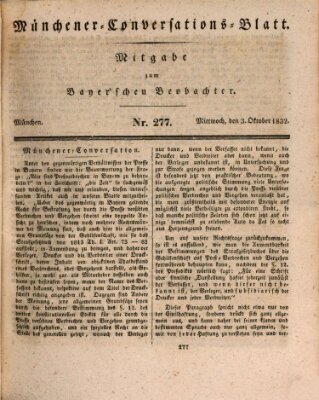 Münchener Conversations-Blatt (Bayer'scher Beobachter) Mittwoch 3. Oktober 1832