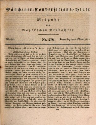 Münchener Conversations-Blatt (Bayer'scher Beobachter) Donnerstag 4. Oktober 1832