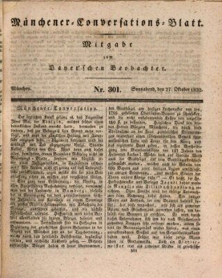 Münchener Conversations-Blatt (Bayer'scher Beobachter) Samstag 27. Oktober 1832