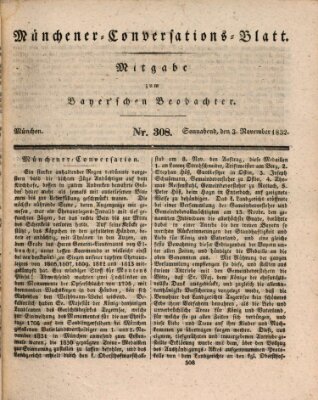 Münchener Conversations-Blatt (Bayer'scher Beobachter) Samstag 3. November 1832