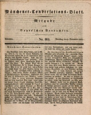 Münchener Conversations-Blatt (Bayer'scher Beobachter) Dienstag 6. November 1832