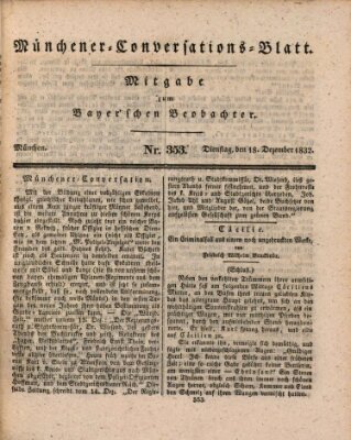 Münchener Conversations-Blatt (Bayer'scher Beobachter) Dienstag 18. Dezember 1832