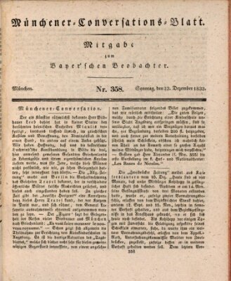 Münchener Conversations-Blatt (Bayer'scher Beobachter) Sonntag 23. Dezember 1832