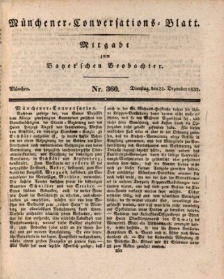 Münchener Conversations-Blatt (Bayer'scher Beobachter) Dienstag 25. Dezember 1832