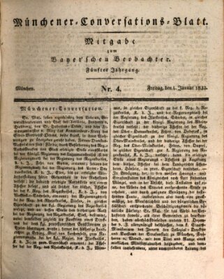 Münchener Conversations-Blatt (Bayer'scher Beobachter) Freitag 4. Januar 1833