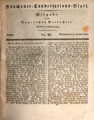 Münchener Conversations-Blatt (Bayer'scher Beobachter) Mittwoch 16. Januar 1833