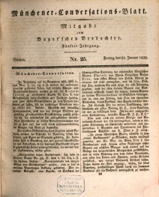 Münchener Conversations-Blatt (Bayer'scher Beobachter) Freitag 25. Januar 1833