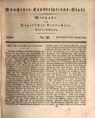 Münchener Conversations-Blatt (Bayer'scher Beobachter) Samstag 26. Januar 1833