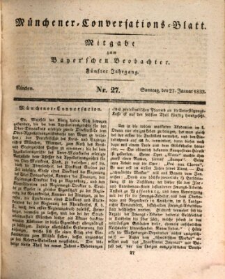 Münchener Conversations-Blatt (Bayer'scher Beobachter) Sonntag 27. Januar 1833