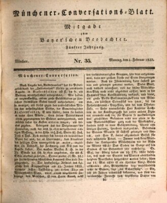 Münchener Conversations-Blatt (Bayer'scher Beobachter) Montag 4. Februar 1833