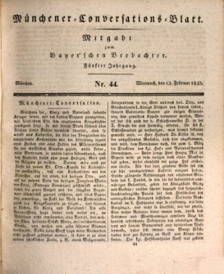 Münchener Conversations-Blatt (Bayer'scher Beobachter) Mittwoch 13. Februar 1833