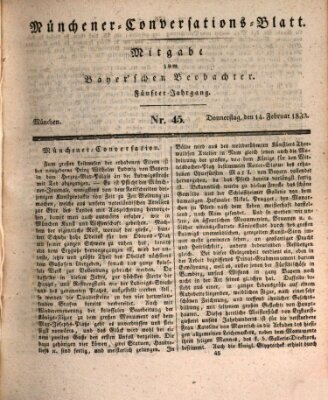 Münchener Conversations-Blatt (Bayer'scher Beobachter) Donnerstag 14. Februar 1833