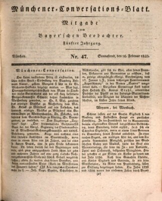 Münchener Conversations-Blatt (Bayer'scher Beobachter) Samstag 16. Februar 1833