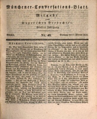 Münchener Conversations-Blatt (Bayer'scher Beobachter) Sonntag 17. Februar 1833