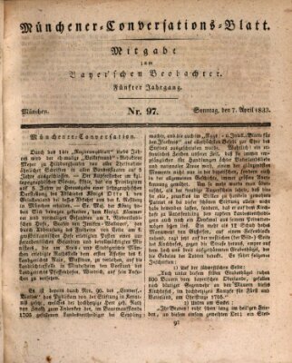 Münchener Conversations-Blatt (Bayer'scher Beobachter) Sonntag 7. April 1833