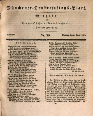 Münchener Conversations-Blatt (Bayer'scher Beobachter) Montag 8. April 1833