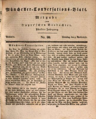 Münchener Conversations-Blatt (Bayer'scher Beobachter) Dienstag 9. April 1833